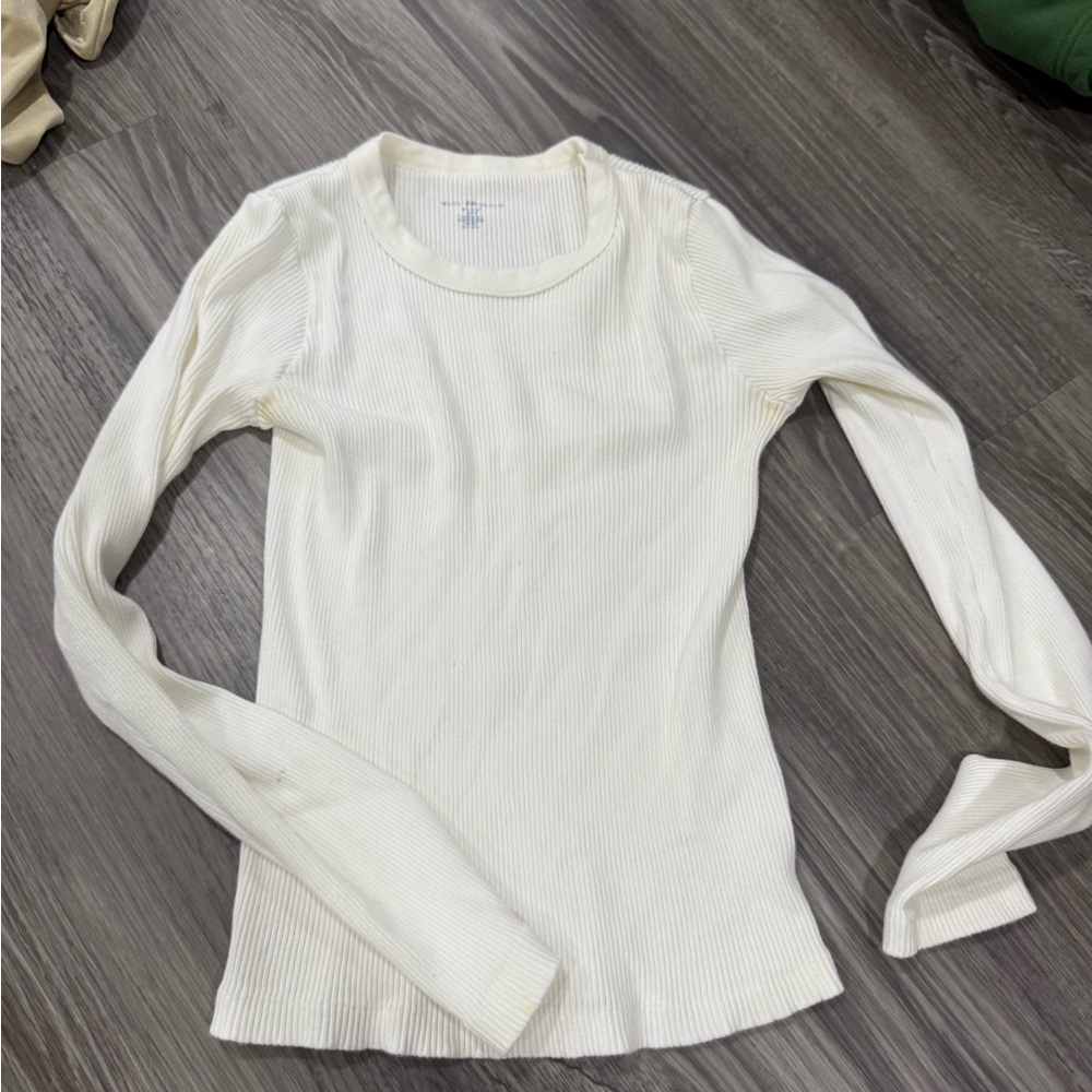 Brandy Cream Ribbed Long Sleeve Top